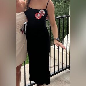 SKIMS LONG BLACK SLIP DRESS